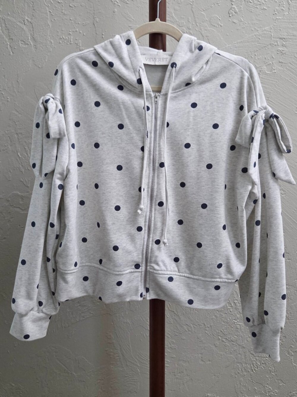 J32. French Terry Polka Dot Hoodie